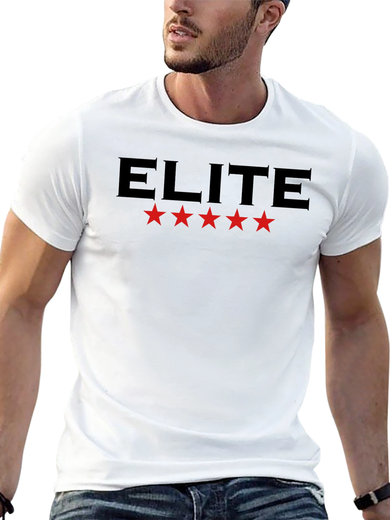 Camiseta Negra Elite con Estrellas Rojas
