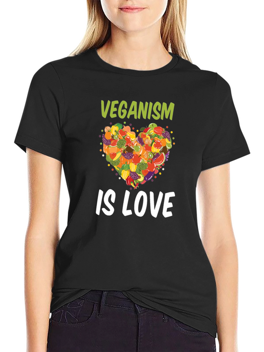Camiseta Vegana Corazón Frutas - Veganismo es Amor