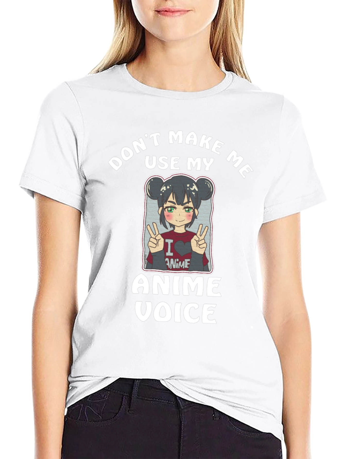 Camiseta Negra Dont Make Me Use My Anime Voice