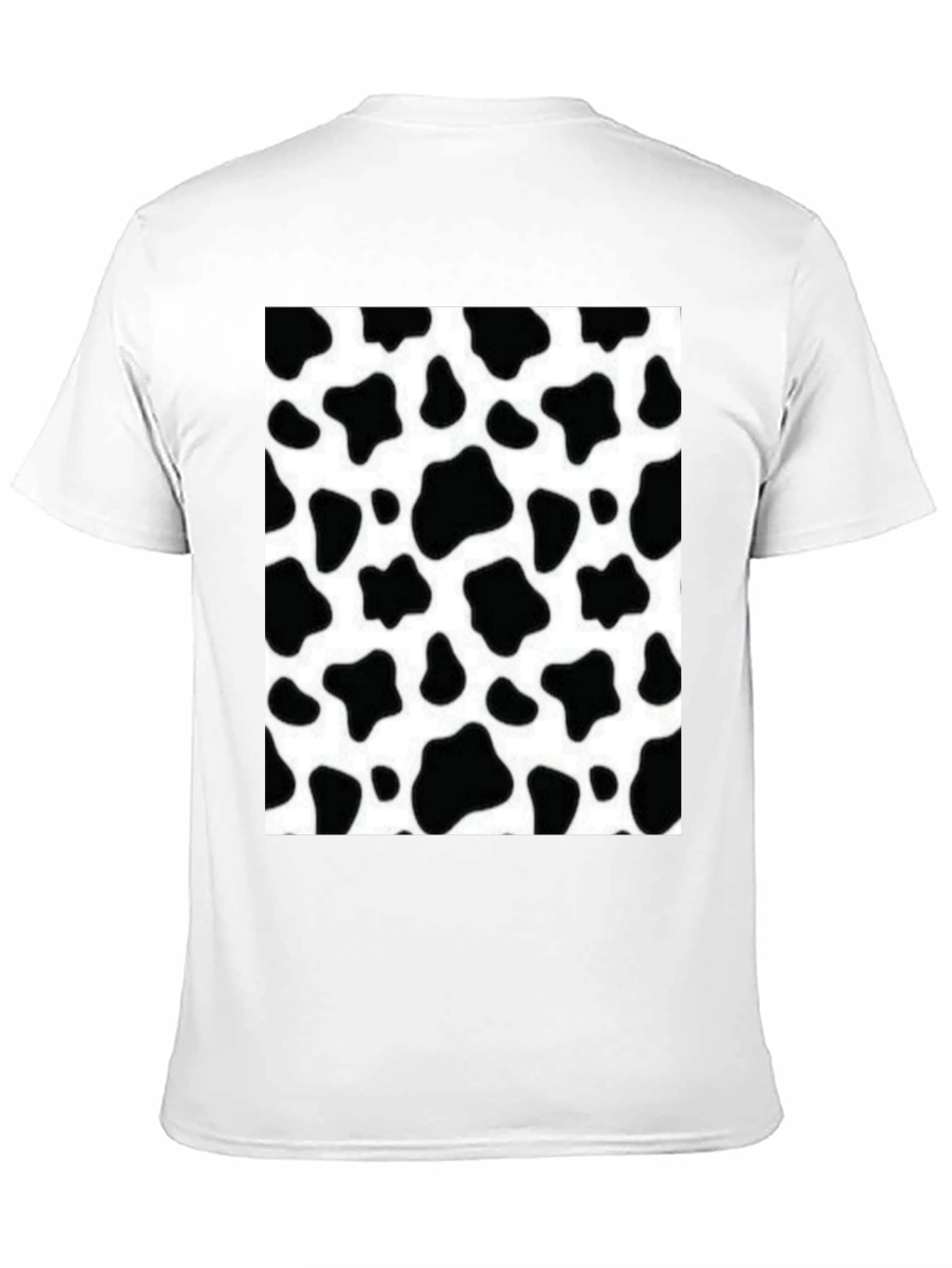 Camiseta Negra con Diseño de Estampado de Vaca