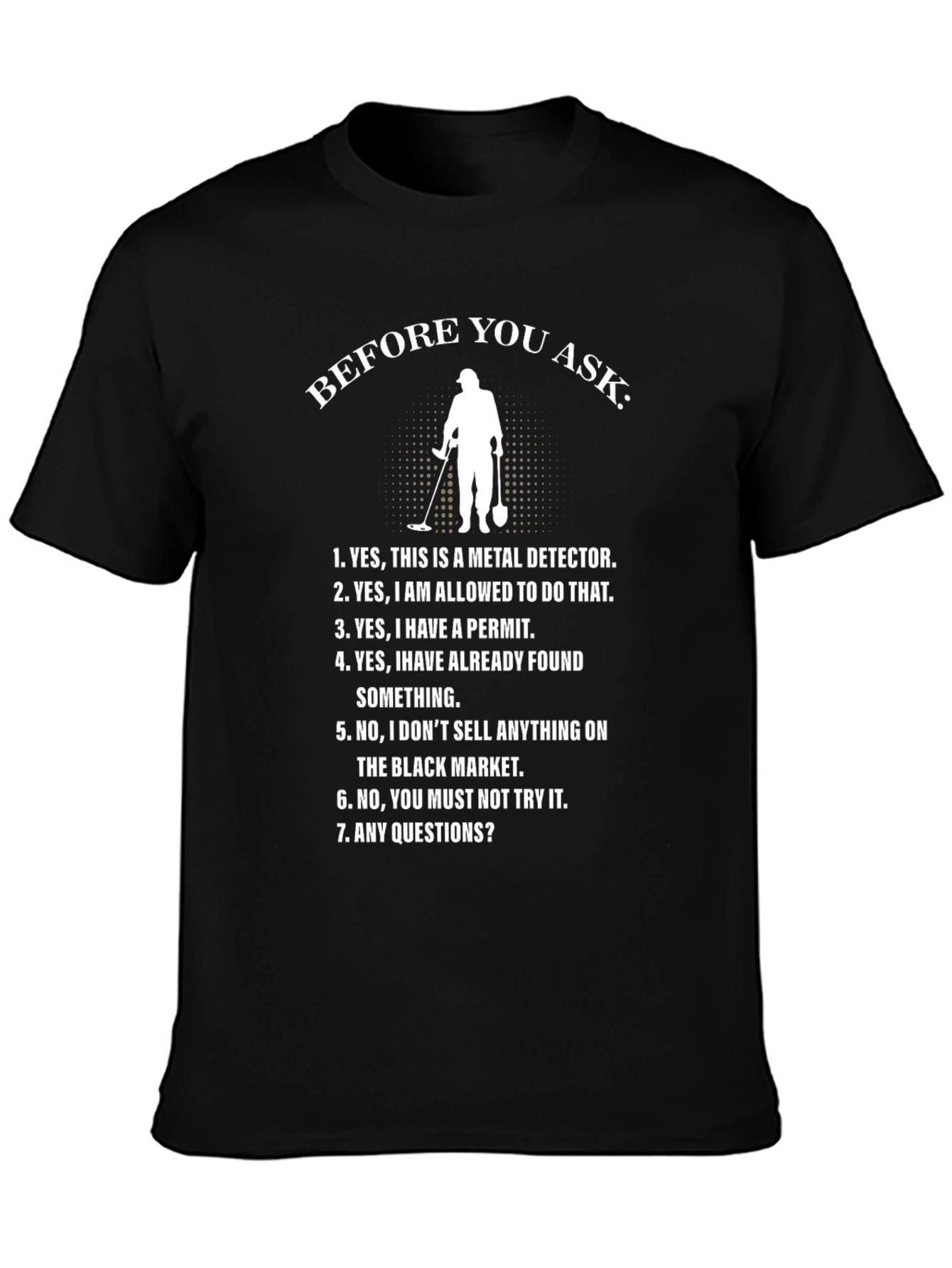 Camiseta Negra con Diseño Detector de Metales