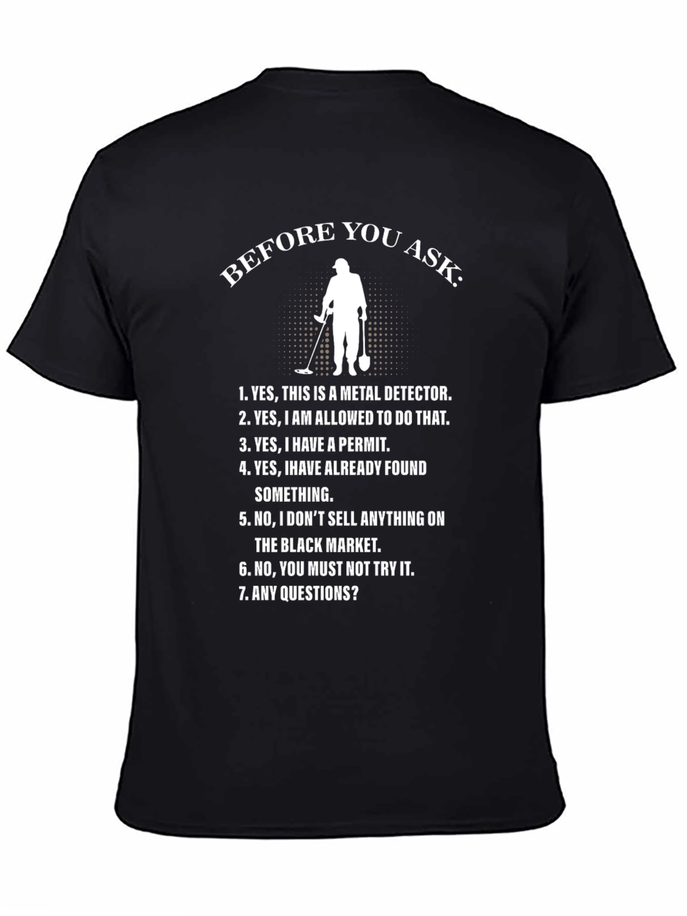 Camiseta Negra con Diseño Detector de Metales