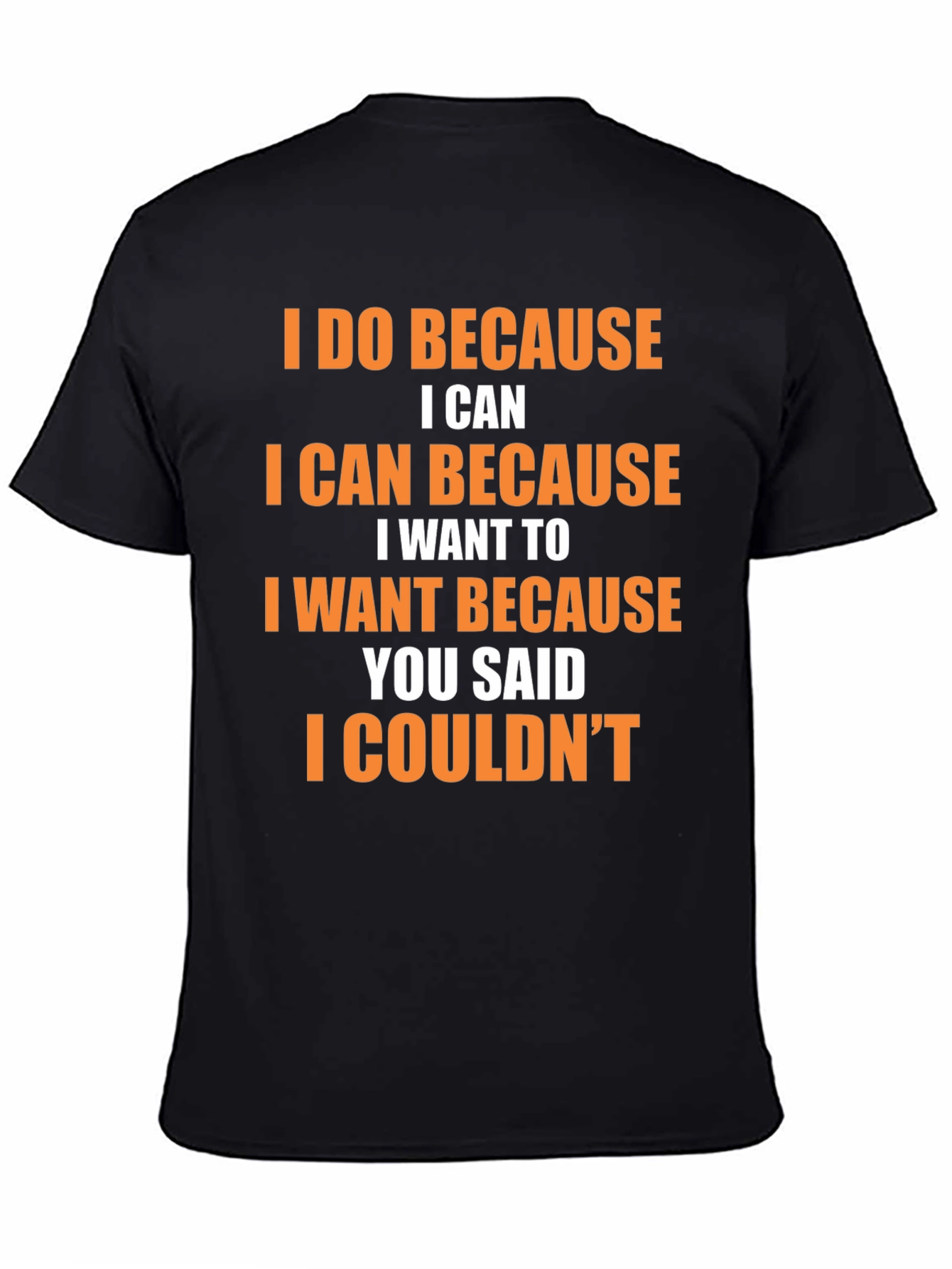 Camiseta Negra con Frase Motivacional en Naranja