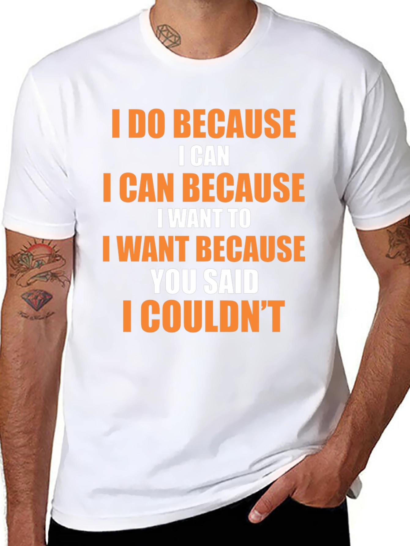 Camiseta Negra con Frase Motivacional en Naranja