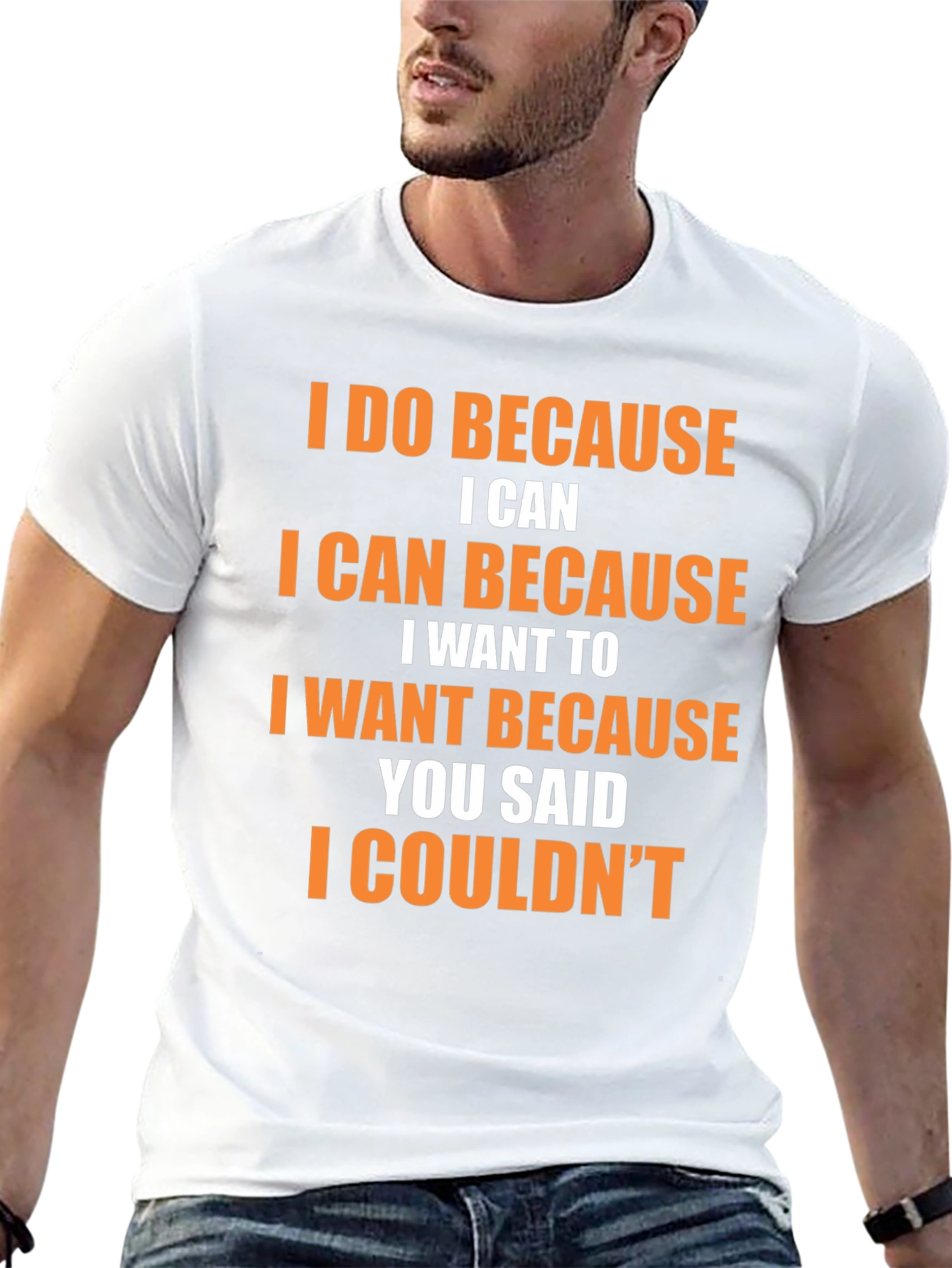 Camiseta Negra con Frase Motivacional en Naranja