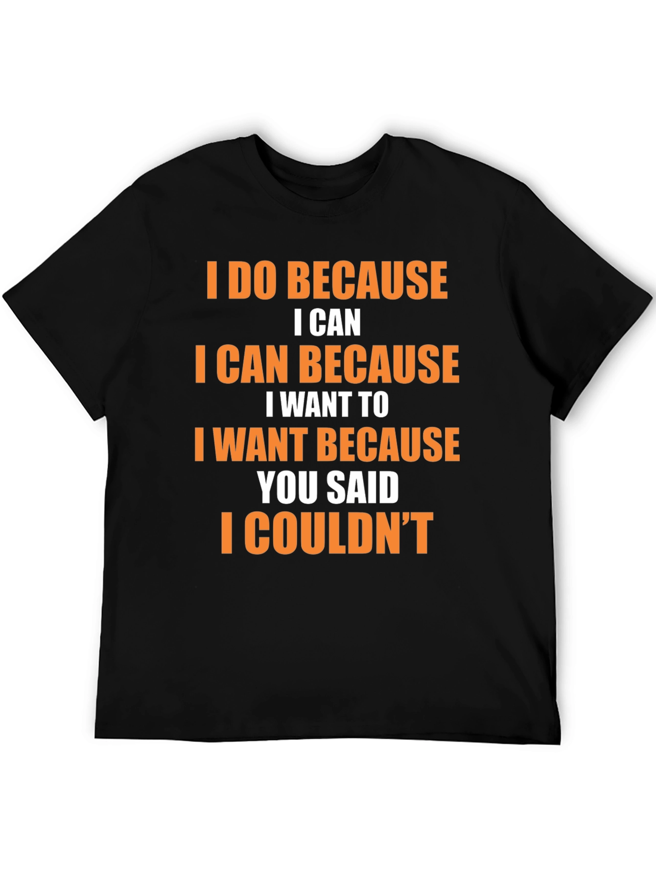 Camiseta Negra con Frase Motivacional en Naranja