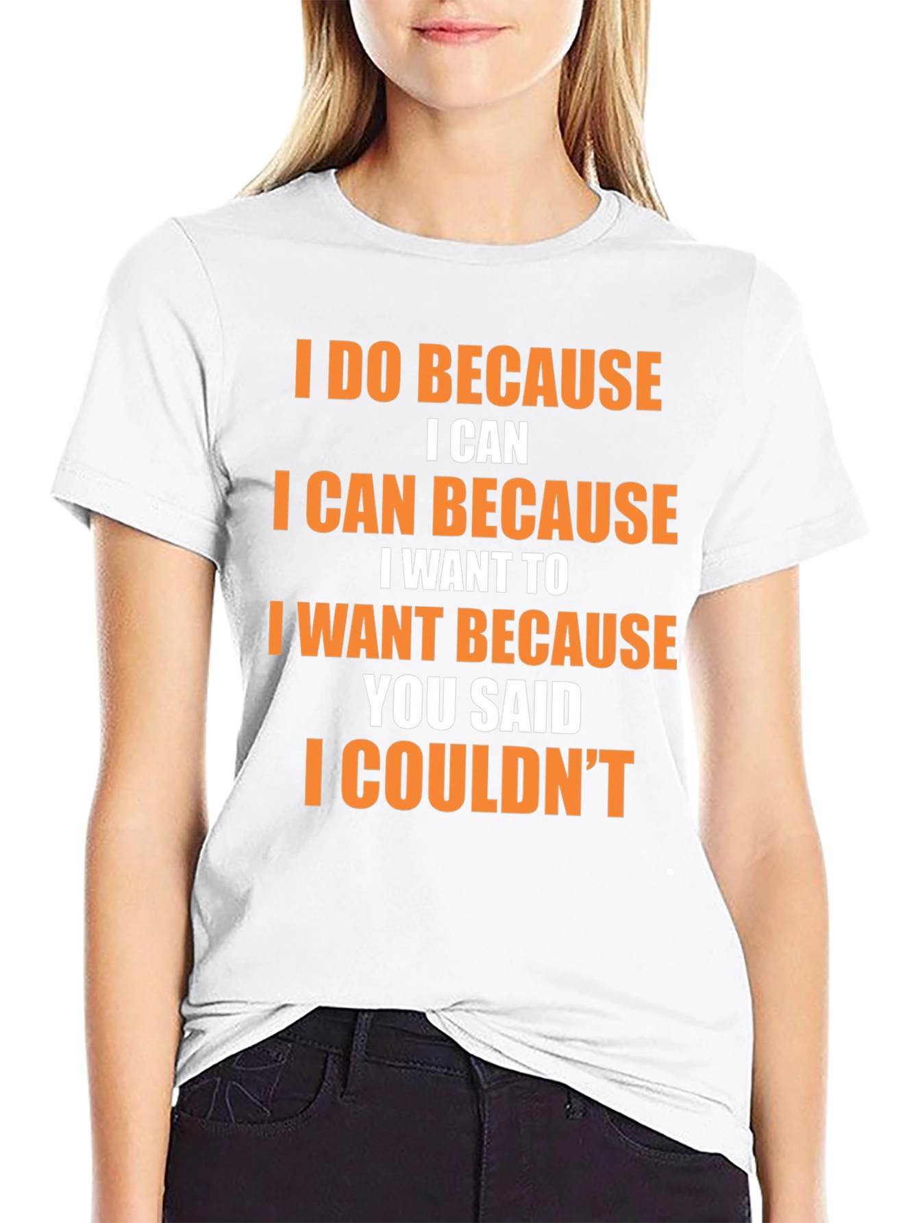 Camiseta Negra con Frase Motivacional en Naranja