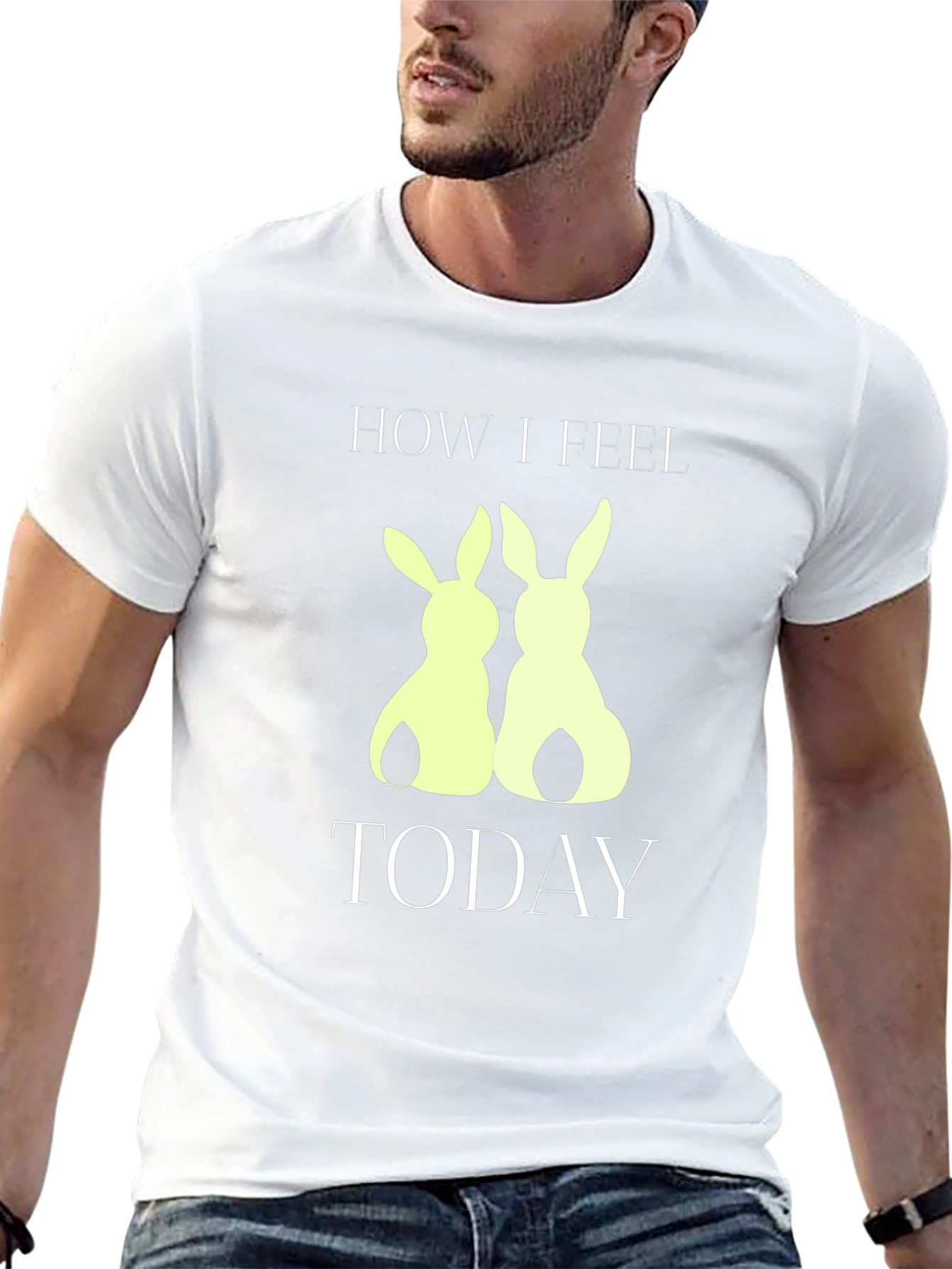 Camiseta Negra Cómo me siento hoy con Conejos