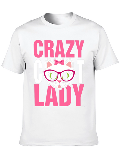 Camiseta Negra Crazy Cat Lady para Amantes de Gatos