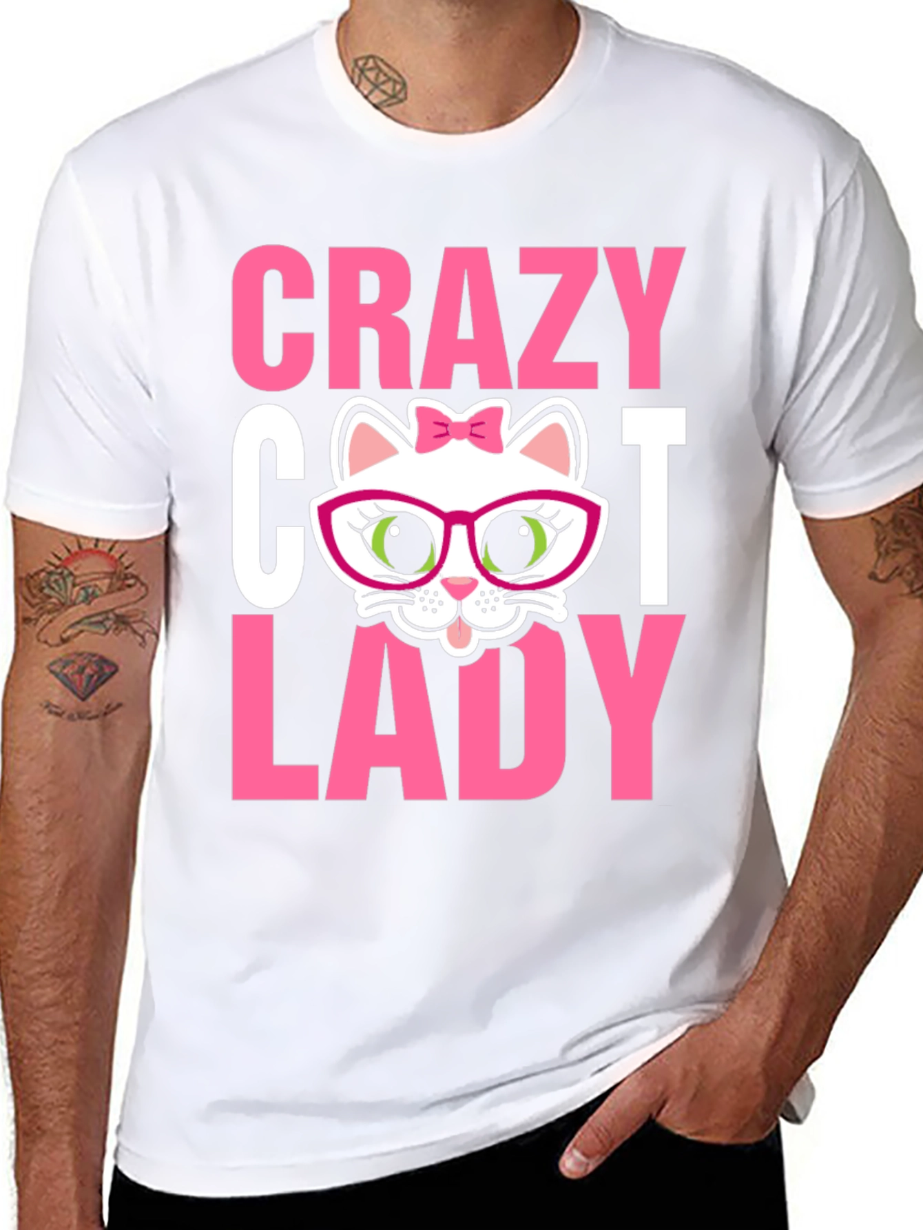 Camiseta Negra Crazy Cat Lady para Amantes de Gatos