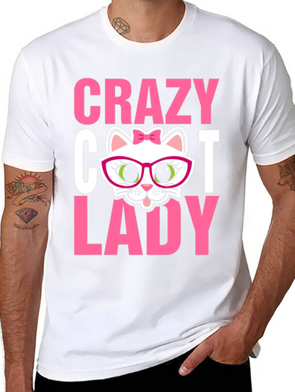 Camiseta Negra Crazy Cat Lady para Amantes de Gatos