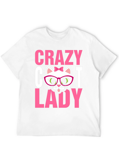 Camiseta Negra Crazy Cat Lady para Amantes de Gatos