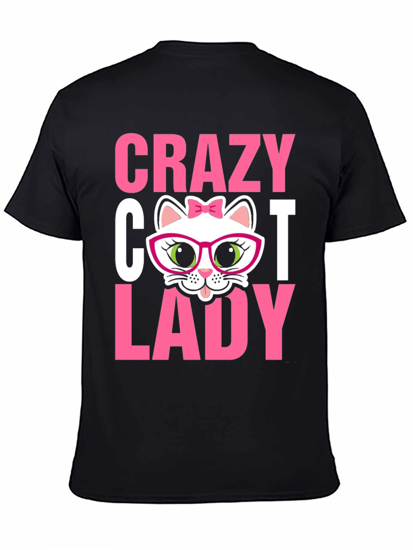 Camiseta Negra Crazy Cat Lady para Amantes de Gatos