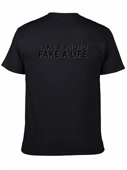 Camiseta Negra: Toma una Foto Finge una Vida