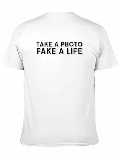 Camiseta Negra: Toma una Foto Finge una Vida