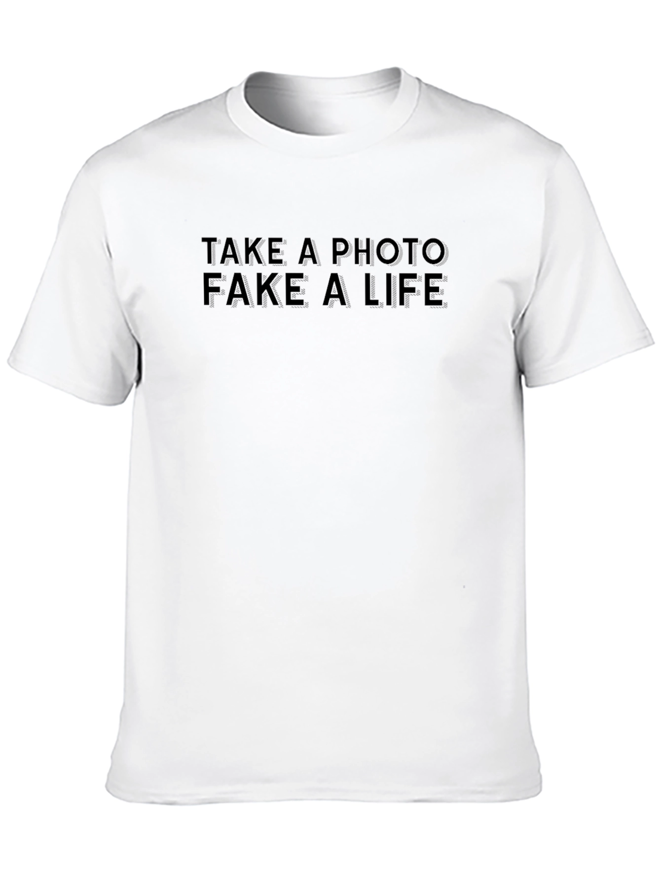 Camiseta Negra: Toma una Foto Finge una Vida