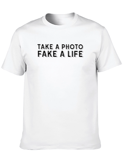 Camiseta Negra: Toma una Foto Finge una Vida
