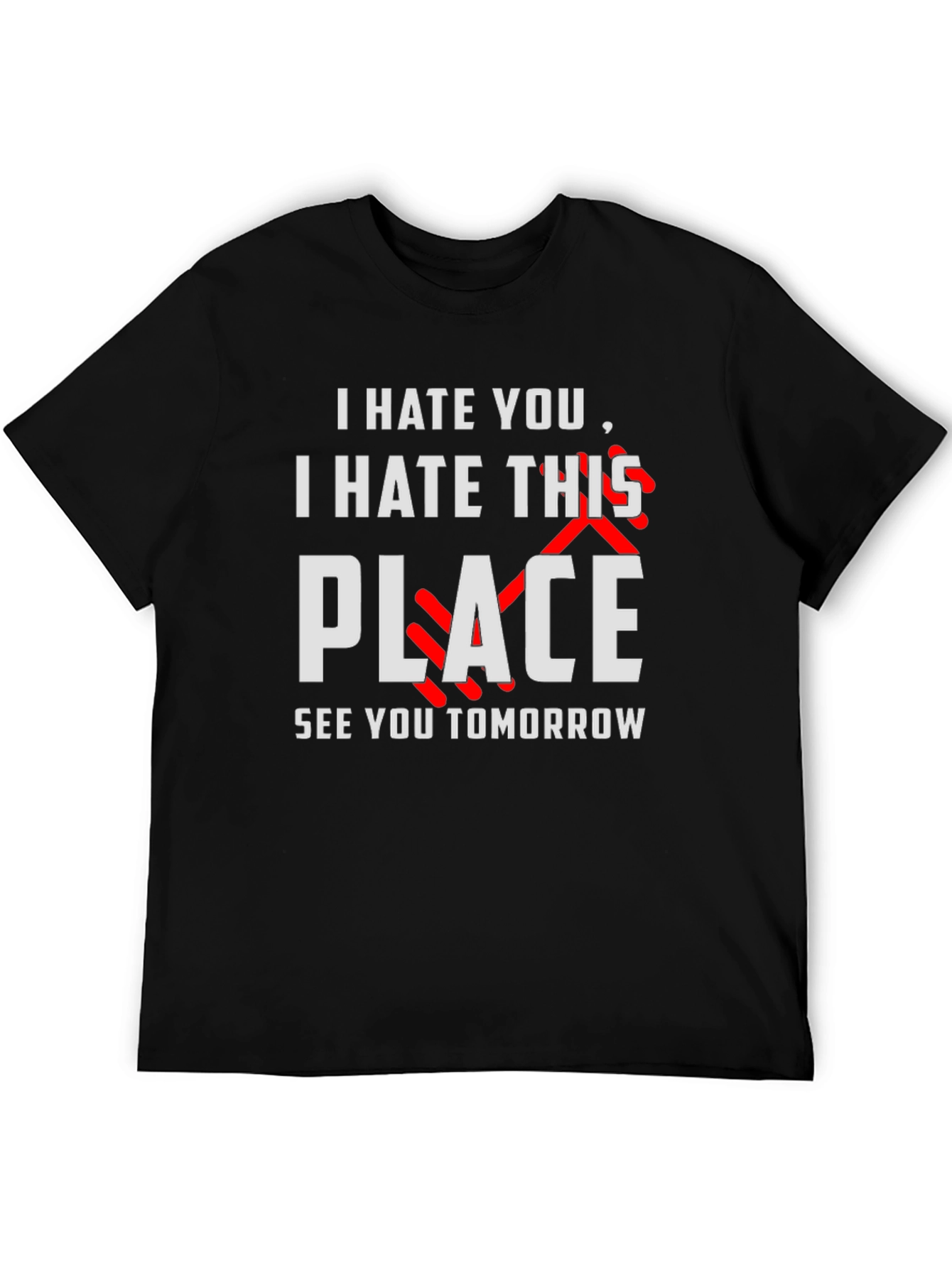 Camiseta Negra Humor Te Odio Nos Vemos Mañana