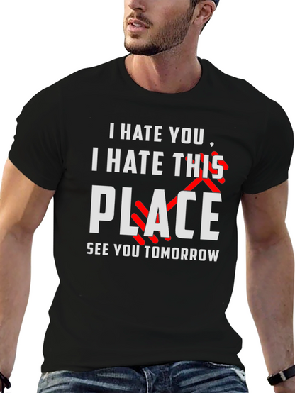 Camiseta Negra Humor Te Odio Nos Vemos Mañana