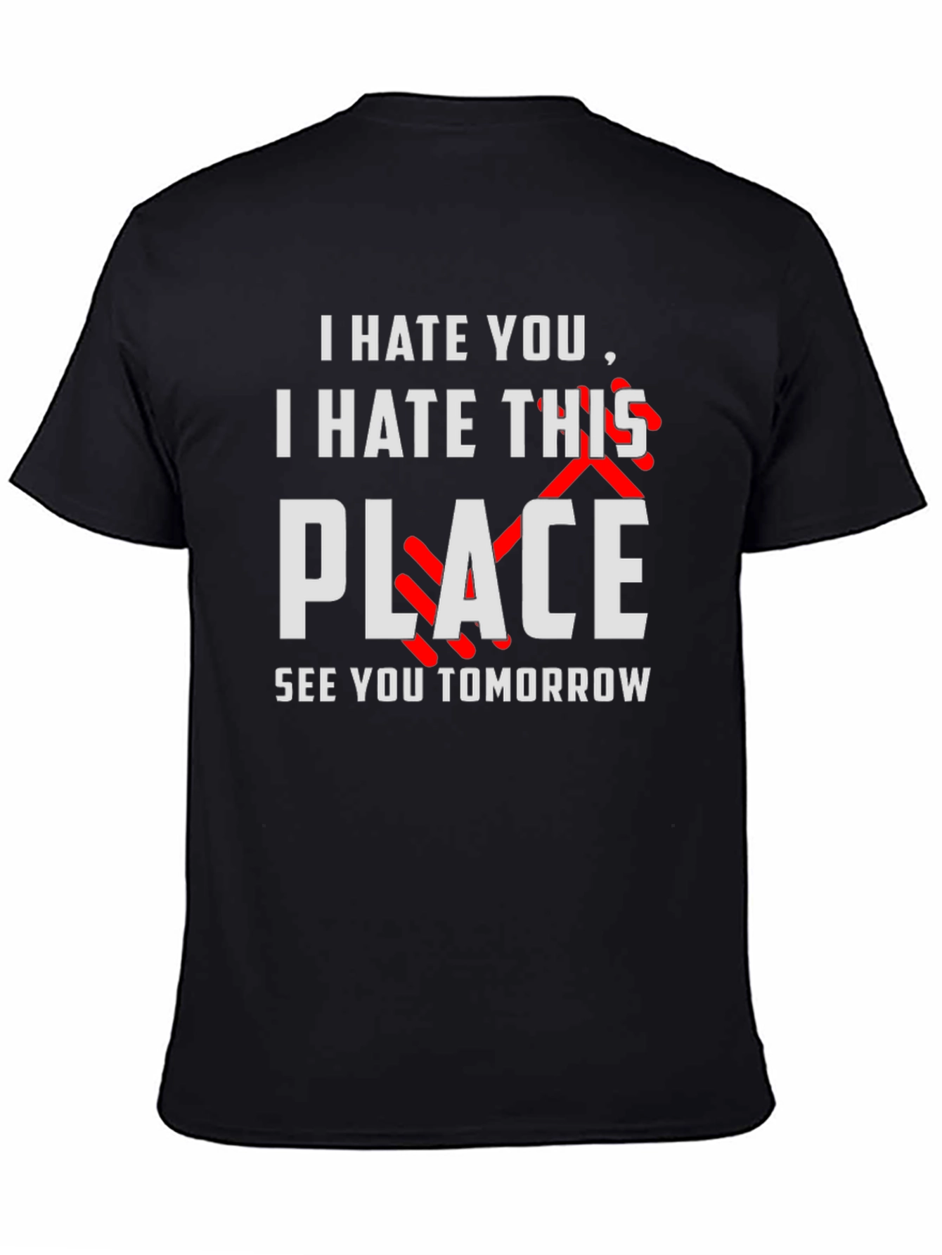 Camiseta Negra Humor Te Odio Nos Vemos Mañana