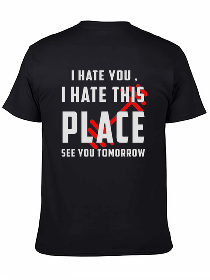 Camiseta Negra Humor Te Odio Nos Vemos Mañana