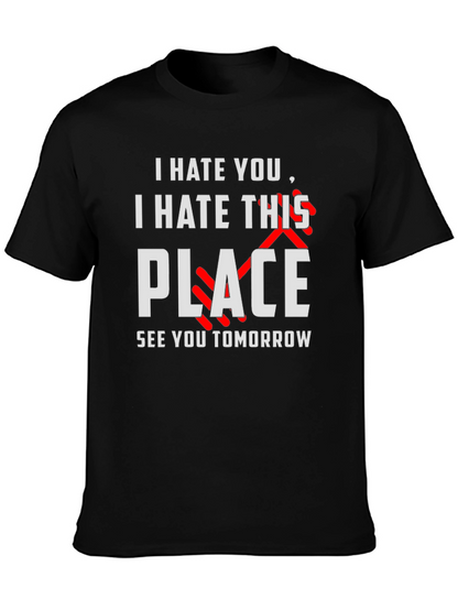 Camiseta Negra Humor Te Odio Nos Vemos Mañana