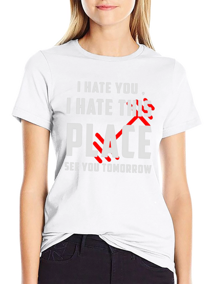 Camiseta Negra Humor Te Odio Nos Vemos Mañana