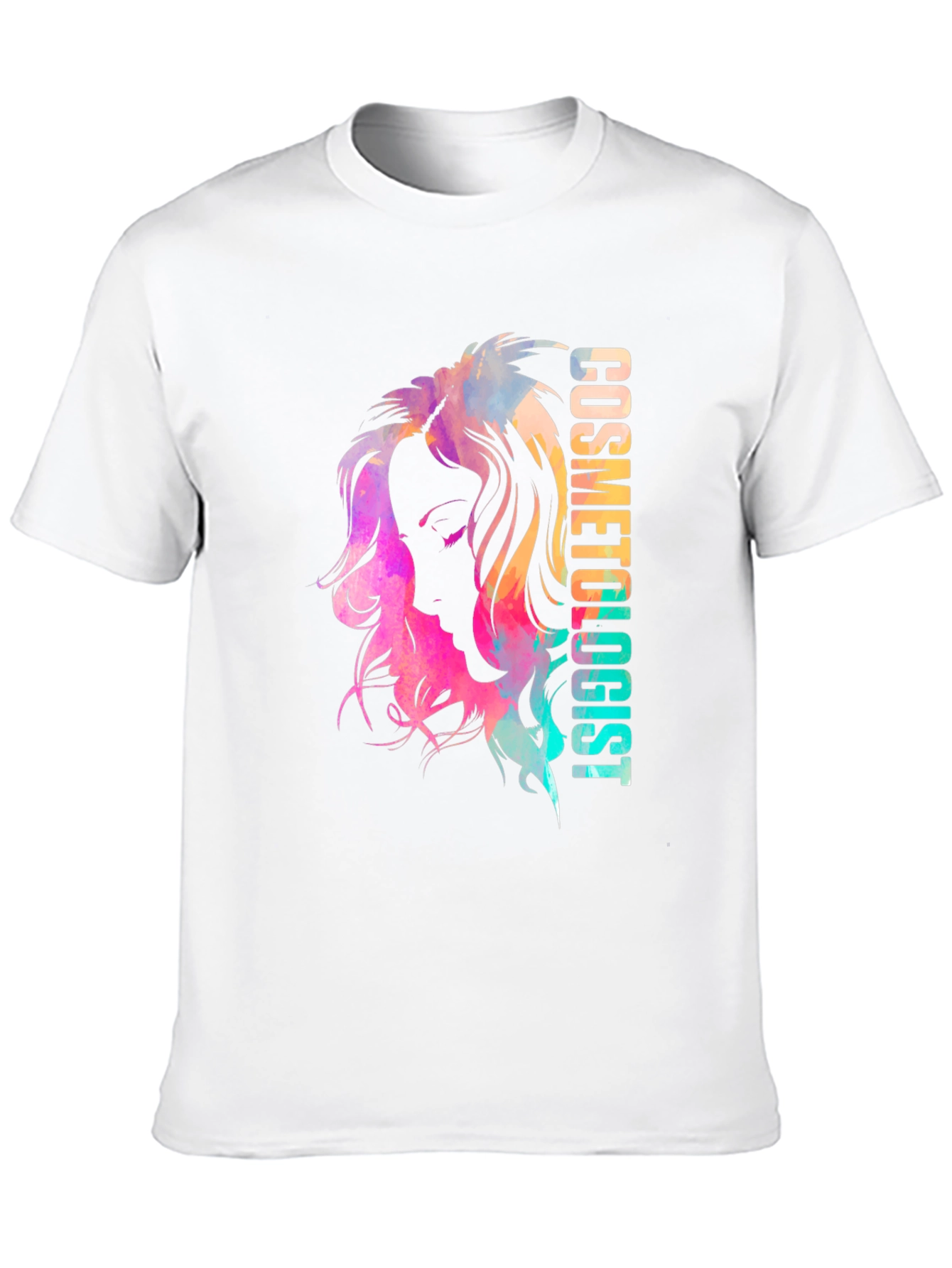 Camiseta Negra Cosmetóloga Diseño Acuarela