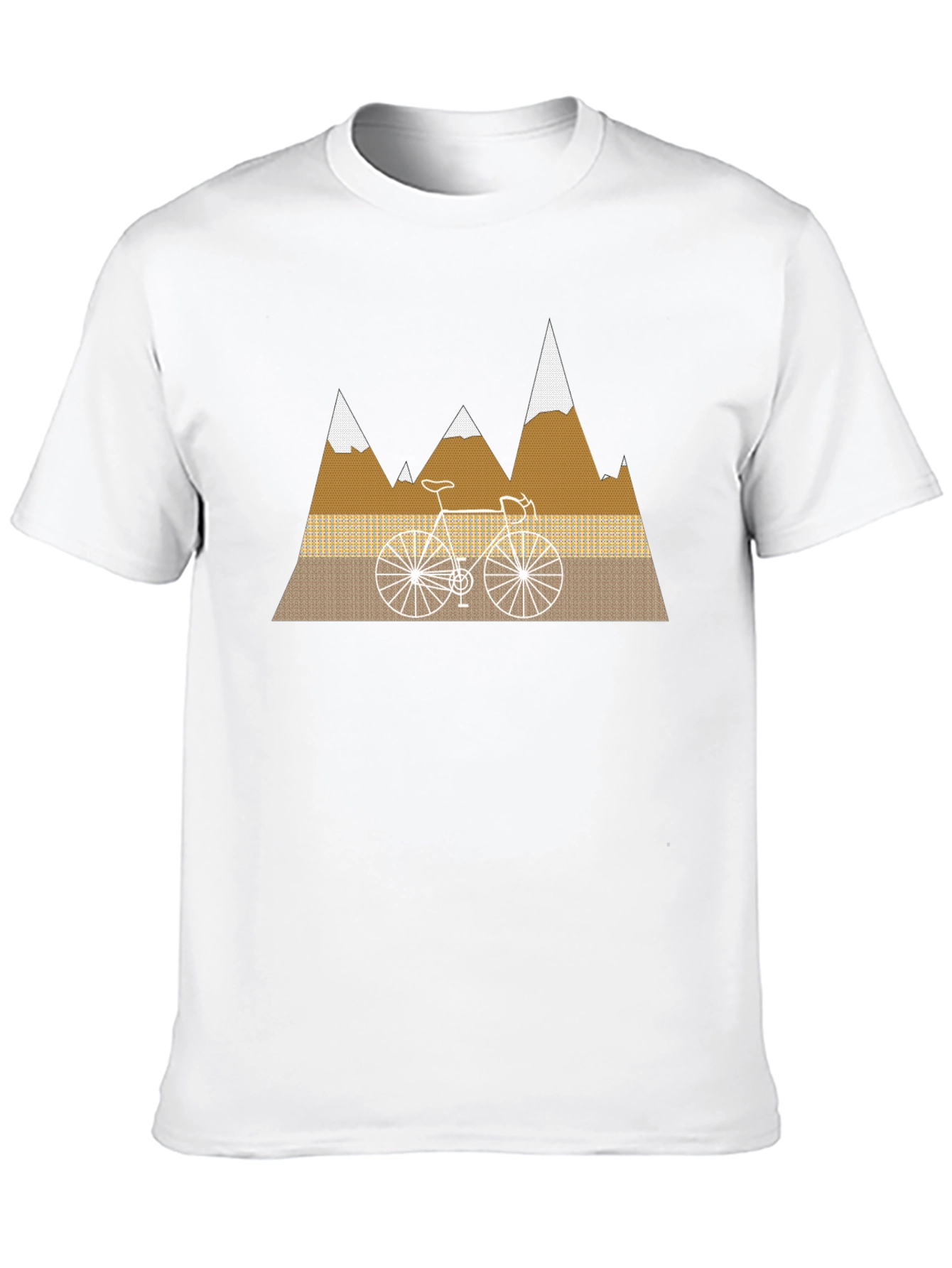 Camiseta Negra con Diseño de Bicicleta y Montañas