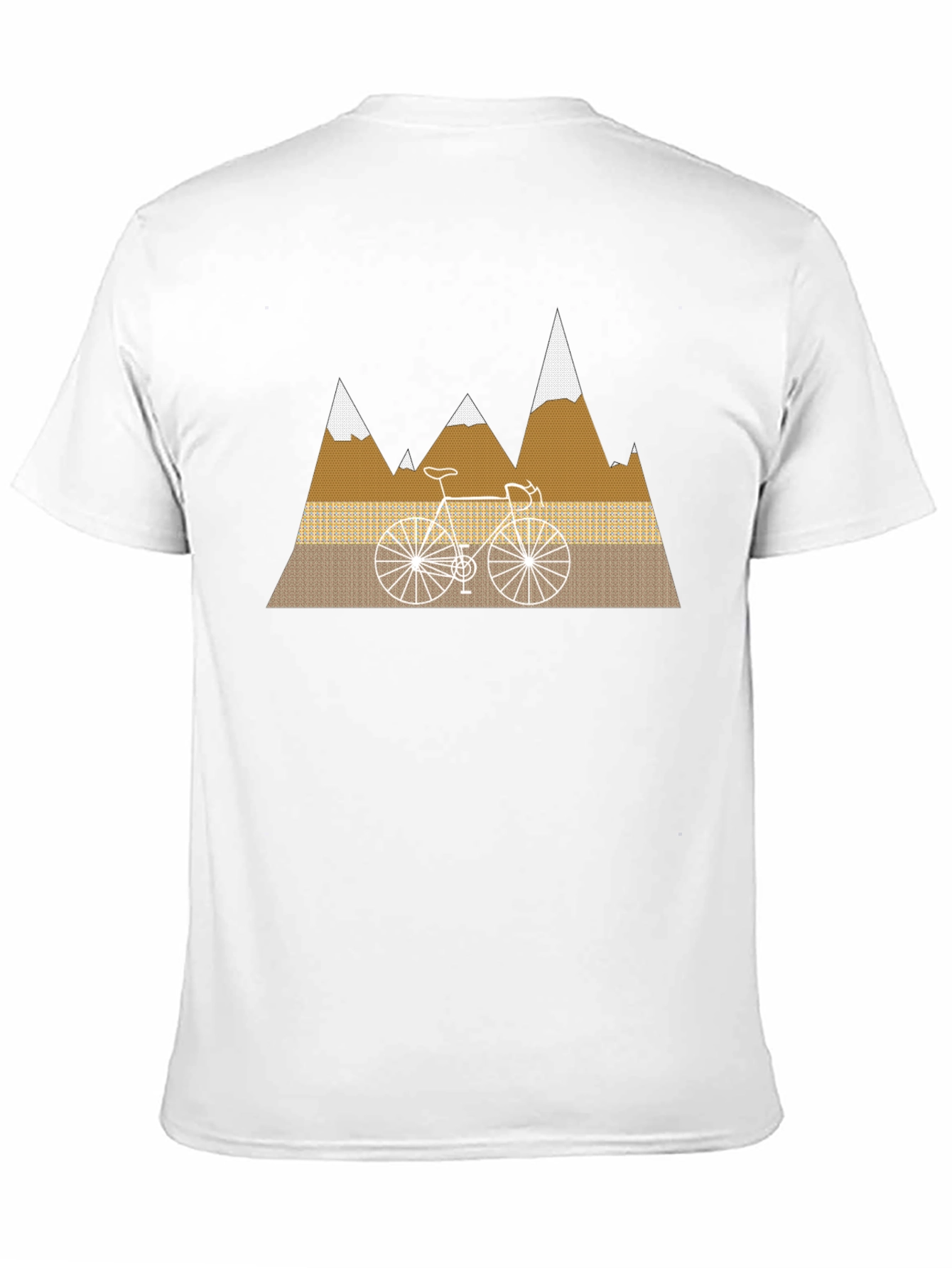 Camiseta Negra con Diseño de Bicicleta y Montañas