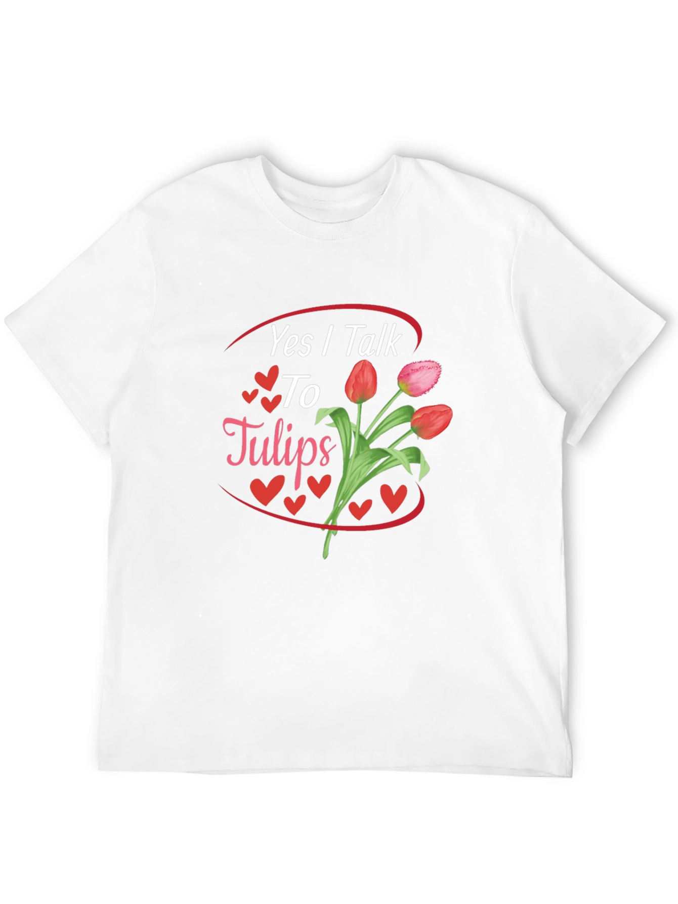 Camiseta Negra Sí Hablo con Tulipanes