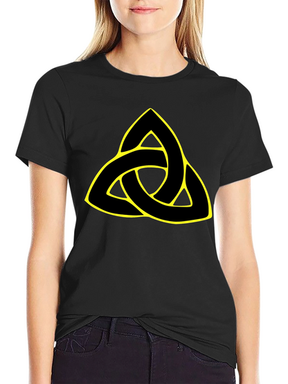 Camiseta Negra con Triquetra Celta Amarilla