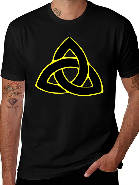 Camiseta Negra con Triquetra Celta Amarilla