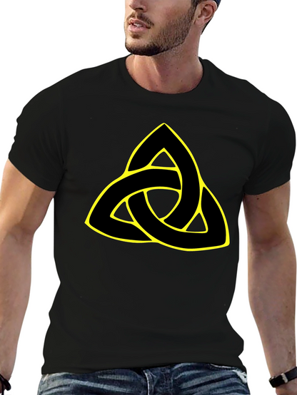 Camiseta Negra con Triquetra Celta Amarilla
