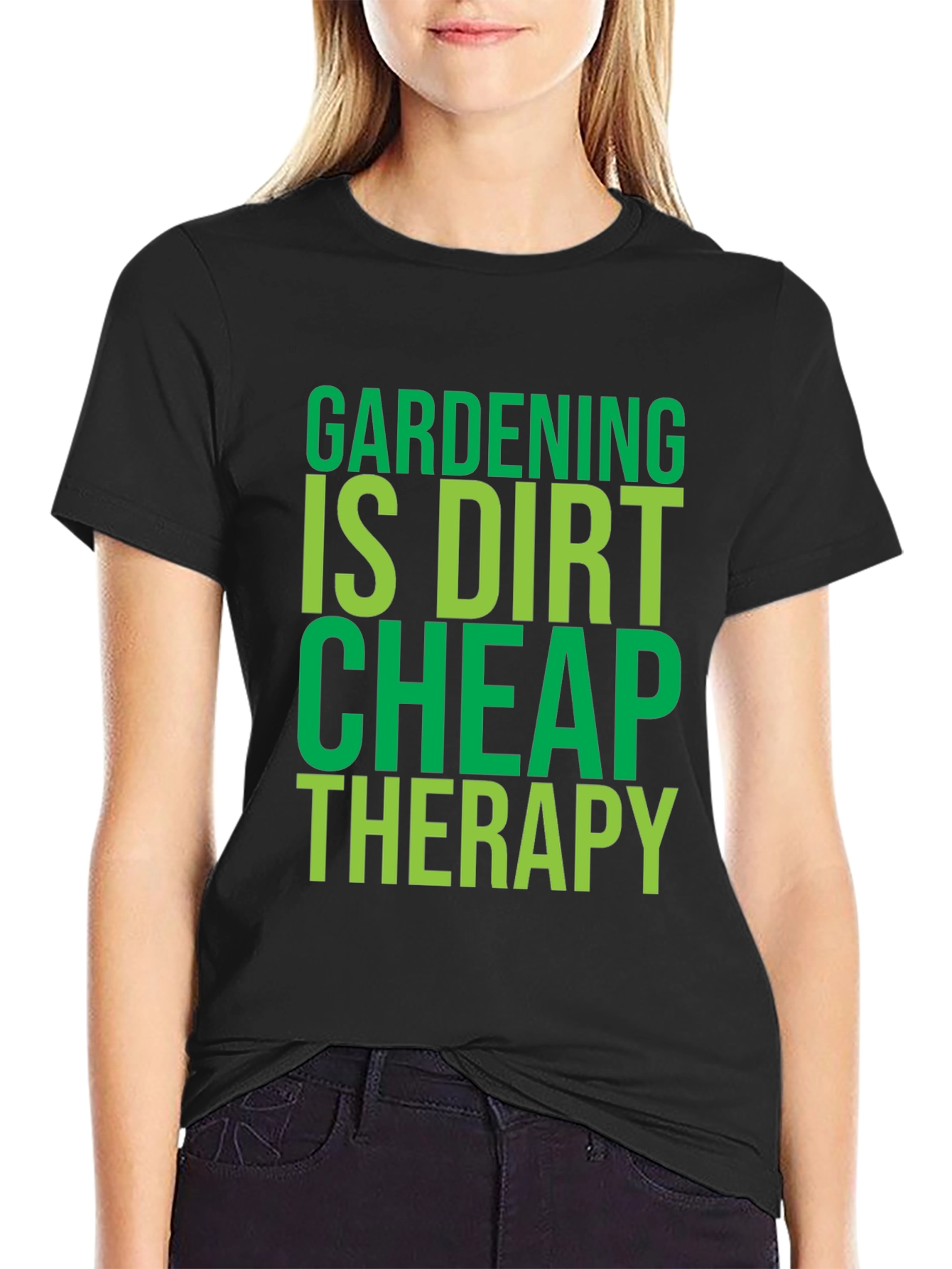 Camiseta Negra con Diseño de Jardinería