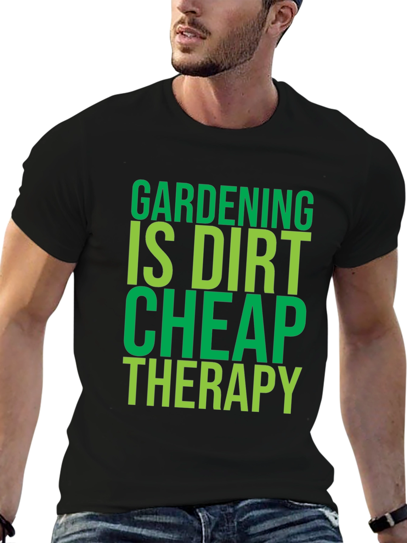 Camiseta Negra con Diseño de Jardinería