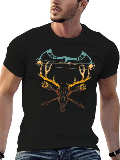 Camiseta Negra con Diseño de Caza y Arco