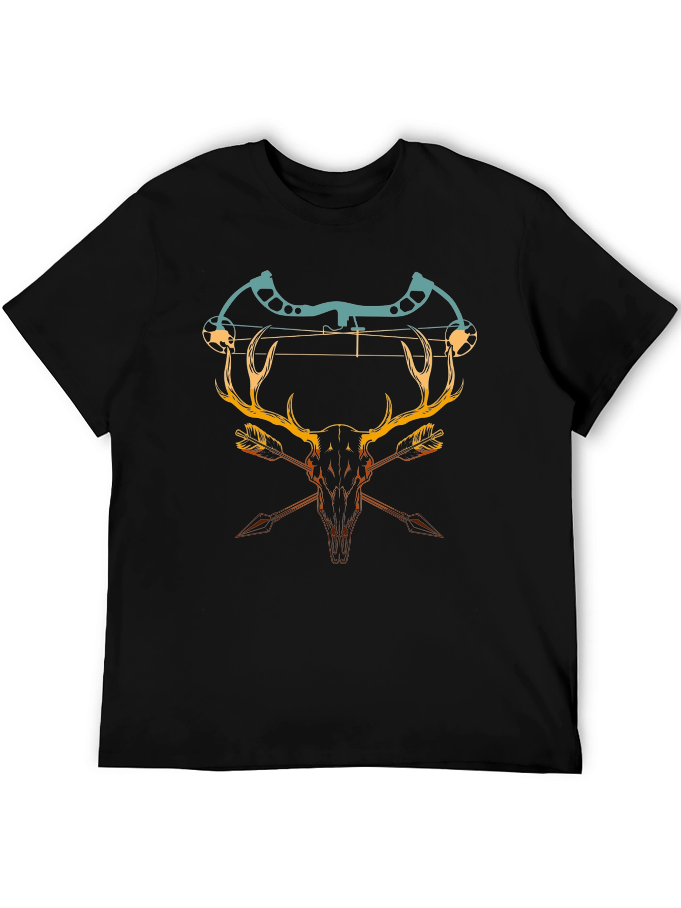 Camiseta Negra con Diseño de Caza y Arco