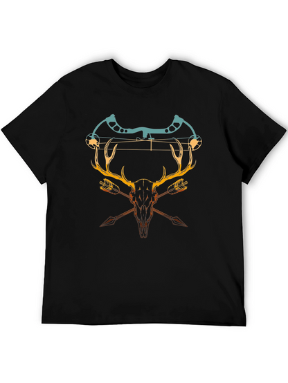 Camiseta Negra con Diseño de Caza y Arco