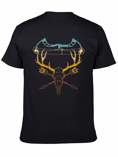 Camiseta Negra con Diseño de Caza y Arco