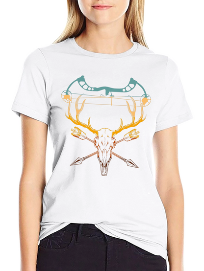 Camiseta Negra con Diseño de Caza y Arco