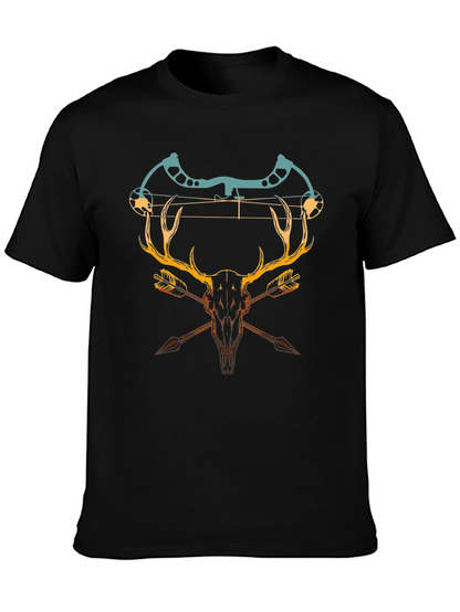 Camiseta Negra con Diseño de Caza y Arco