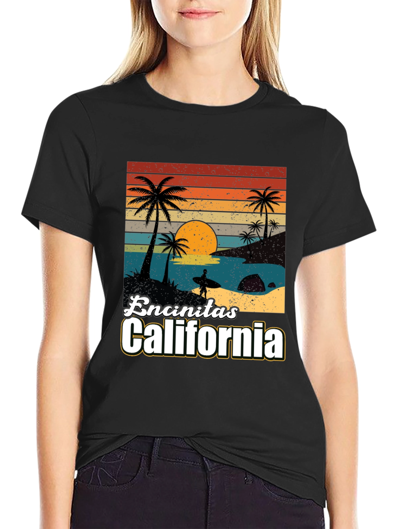 Camiseta Encinitas California Sunset Surf