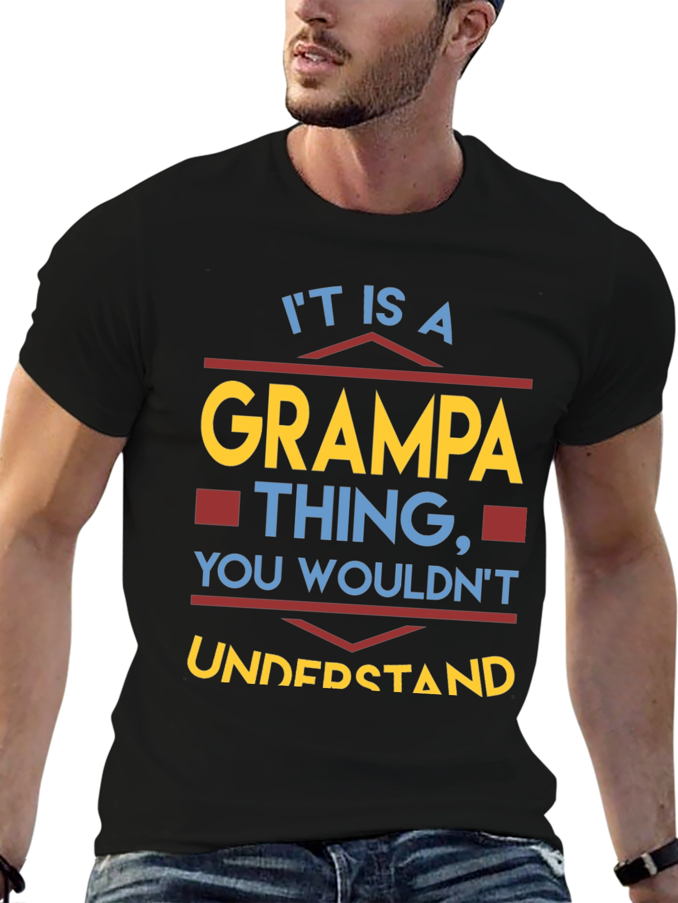 Camiseta Cosa de Abuelo Negra para Hombre