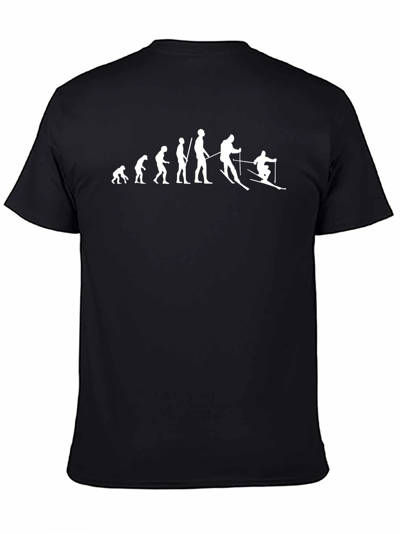 Camiseta Negra Hombre - Evolución del Esquiador