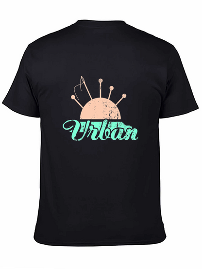 Camiseta Negra con Diseño de Costura Urbana