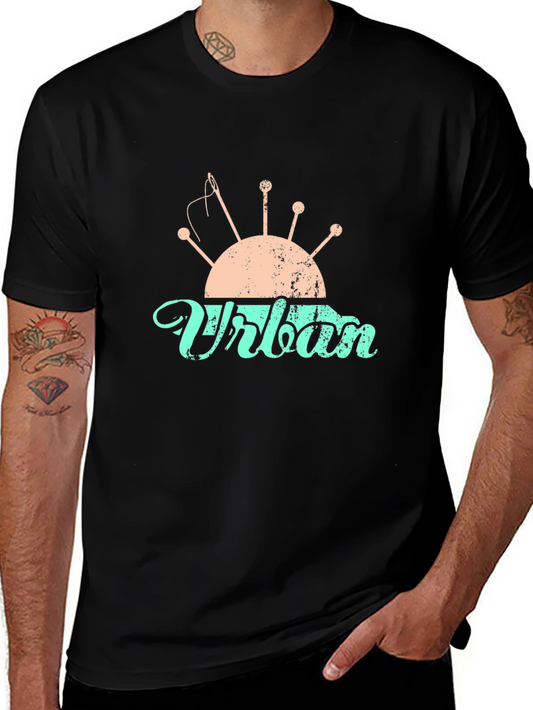 Camiseta Negra con Diseño de Costura Urbana