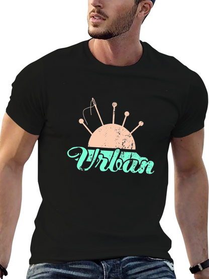 Camiseta Negra con Diseño de Costura Urbana