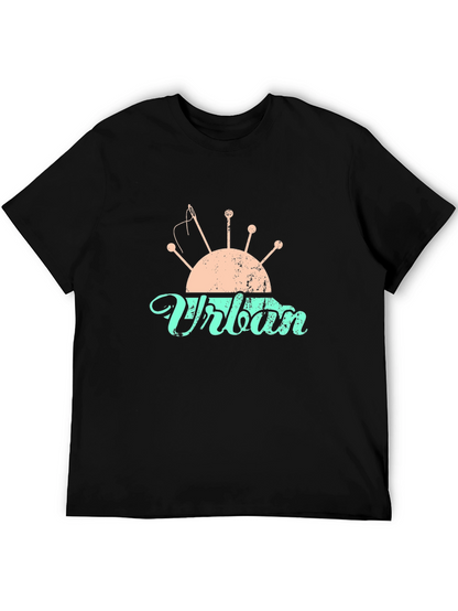Camiseta Negra con Diseño de Costura Urbana