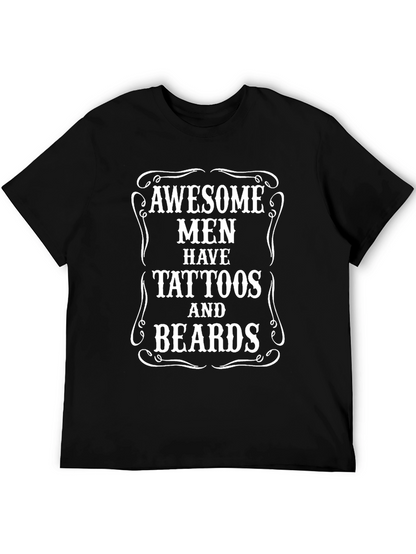 Camiseta Negra: ¡Hombres Impresionantes con Tatuajes y Barbas!